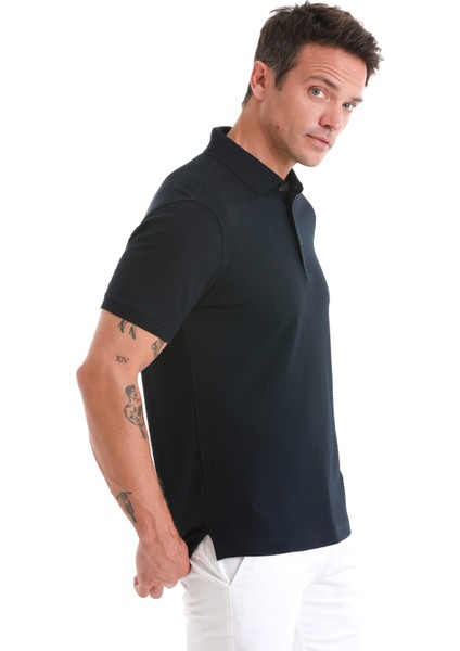 Lacivert Regular Fit Merserize Polo Yaka Pamuklu Tişört fırsatları