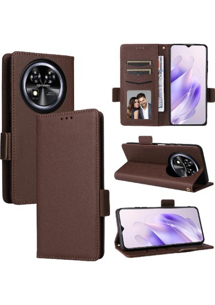 Oukitel C37 Kart Yuvaları Için Flip Case Tutucu Yan Toka Pu Deri Cüzdan (Yurt Dışından)