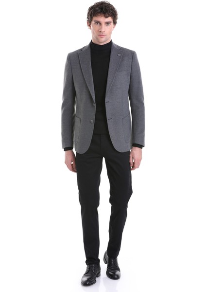 Gri Slim Fit Düz Mono Yaka Casual Ceket fiyatları