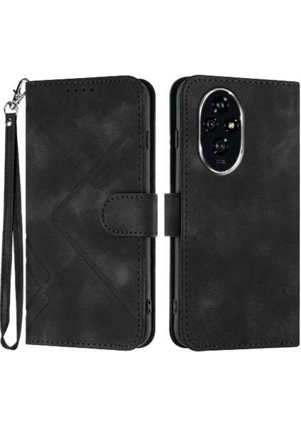Kart Yuvası Standı Flip Cüzdan Manyetik Pu ile Onur 200 Pro Için Flip Case (Yurt Dışından)
