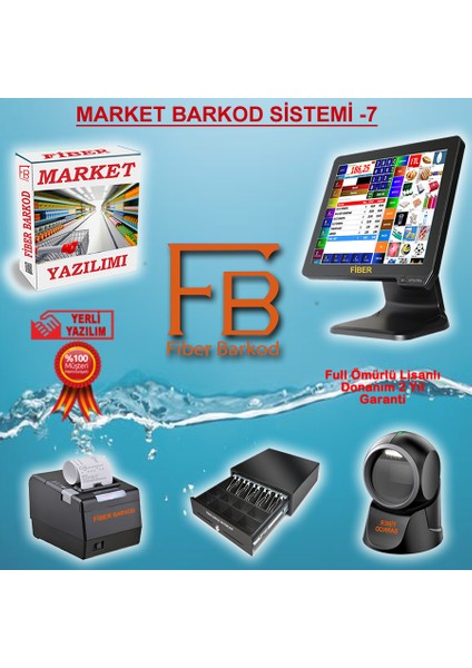 Market Barkod Sistemi-7 / Fiber Barkod