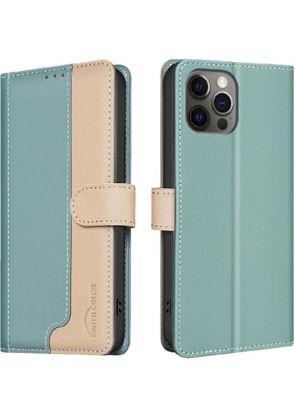 IPhone 12 Için Flip Case Pro Rfıd Engelleme Flip Folio Kickstand Kart Yuvaları (Yurt Dışından)