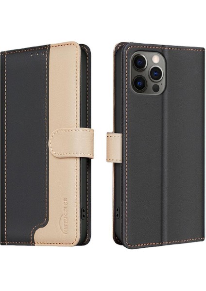 IPhone 12 Için Flip Case Pro Rfıd Engelleme Flip Folio Kickstand Kart Yuvaları (Yurt Dışından)