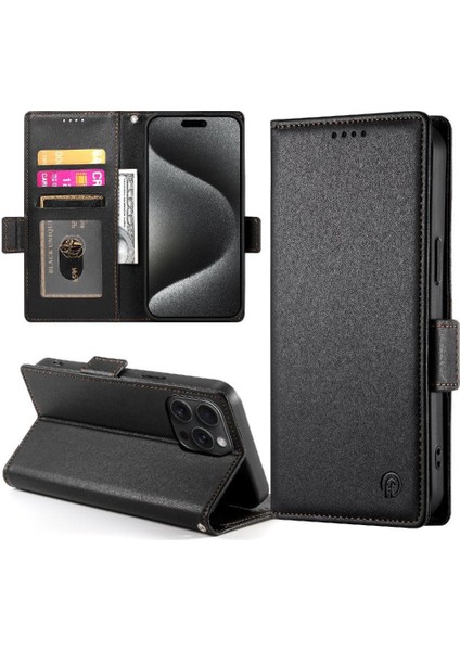 IPhone 15 Için Flip Case Pro Max Flip Cüzdan Günlük Kullanım Kart Yuvaları Iş (Yurt Dışından)