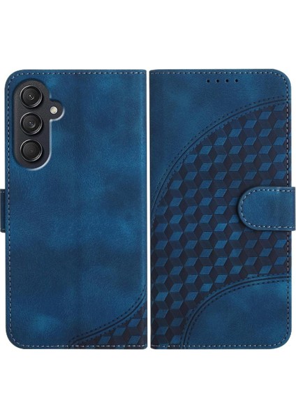Samsung Galaxy M55 Darbeye Deri Kılıf Için Flip Case Geometrik Desen (Yurt Dışından)