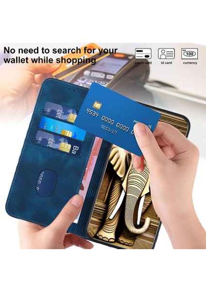 Samsung Galaxy M55 Darbeye Deri Kılıf Için Flip Case Geometrik Desen (Yurt Dışından)