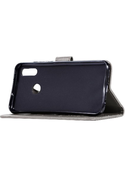 Huawei P Akıllı 2019 Kart Tutucu Için Kickstand Pu Deri Bilek Durumda (Yurt Dışından)