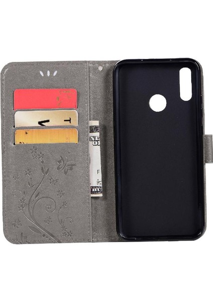 Huawei P Akıllı 2019 Kart Tutucu Için Kickstand Pu Deri Bilek Durumda (Yurt Dışından)