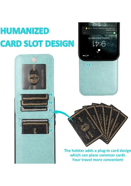 IPhone 12 Pro Max Kart Tutucu Premium Deri Manyetik ile Uyumlu (Yurt Dışından)