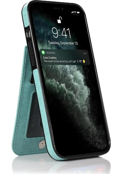 IPhone 12 Pro Max Kart Tutucu Premium Deri Manyetik ile Uyumlu (Yurt Dışından)