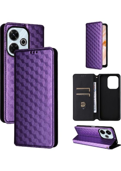 Xiaomi Poco M6 4g Kart Yuvaları Tutucu Manyetik Kapatma Pu Deri Kılıf (Yurt Dışından)