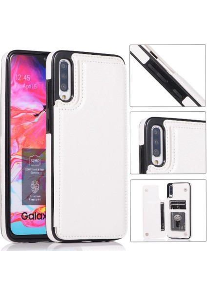 Kart ile Samsung Galaxy A50/A50S Kickstand Pu Deri Için Cüzdan Kılıf (Yurt Dışından)