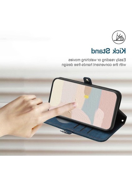 IPhone 16 Için Kılıf Artı Kart Yuvası Standı ile Flip Folio Kitap Kickstand Pu (Yurt Dışından)