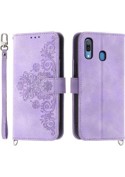 Samsung Galaxy A30 Bileklik Kabartmalı Darbeye Dayanıklı Çoklu Için Flip Case (Yurt Dışından)