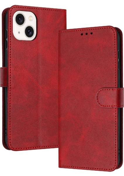 Kart Yuvası Saf Renk ile Toka Kickstand ile IPhone 14 Için Flip Case (Yurt Dışından)