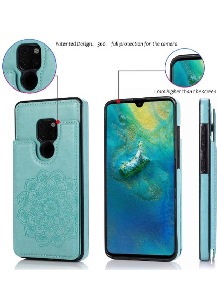 Mays Boutique Cüzdan Kart Tutucu Kılıf ile Huawei Mate 20 Desen Çiçek Pu Deri (Yurt Dışından)