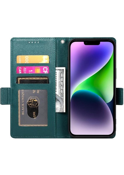 IPhone 14 Için Flip Case Artı Flip Kartvizit Yuvaları Günlük Kullanım Cüzdan (Yurt Dışından)