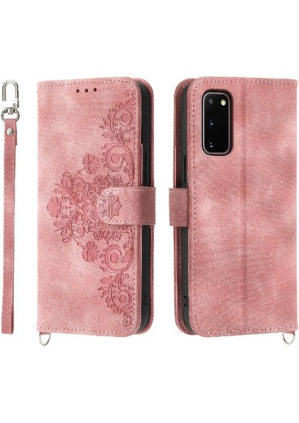 Samsung Galaxy S20 Kabartmalı Çoklu Kredi Kartı Yuvaları Için Flip Case (Yurt Dışından)