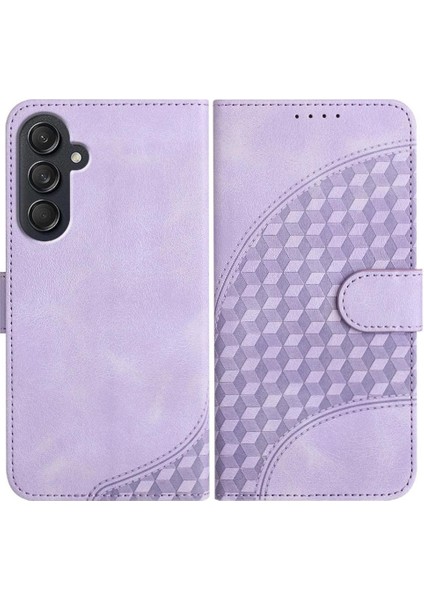 Mays Boutique Samsung Galaxy M55 Darbeye Deri Kılıf Için Flip Case Geometrik Desen (Yurt Dışından)