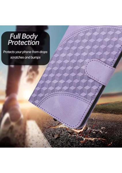 Mays Boutique Samsung Galaxy M55 Darbeye Deri Kılıf Için Flip Case Geometrik Desen (Yurt Dışından)