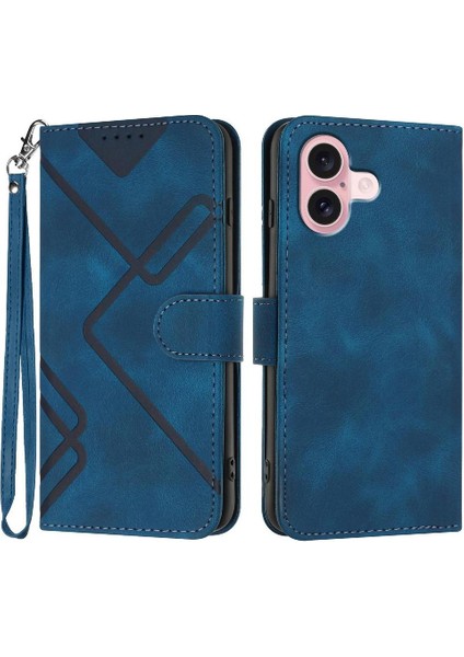 Kart Yuvası Standı ile IPhone 16 Manyetik Kapak Pu Deri Için Flip Case (Yurt Dışından)