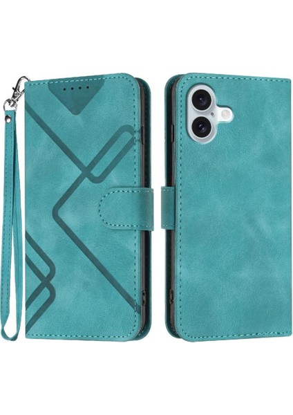 IPhone 16 Için Flip Case Artı Kart Yuvası Standı ile Pu Deri Flip Cüzdan (Yurt Dışından)