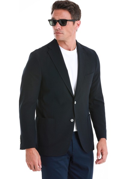 Lacivert Slim Fit Düz Mono Yaka Casual Ceket fırsatları