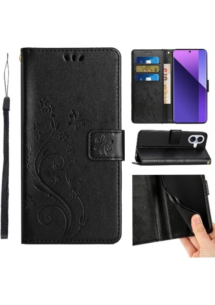 IPhone 16 Için Filp Durumda Artı Bilek Kayışı Pu Deri Kart Tutucu Manyetik (Yurt Dışından)