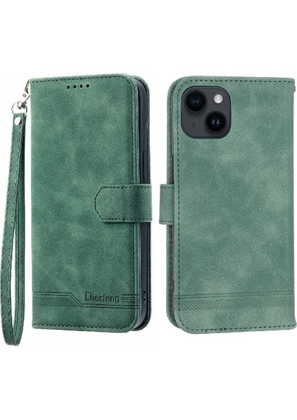IPhone 14 Için Flip Case Manyetik Kapatma Premium Kart Yuvaları Bileklik (Yurt Dışından)