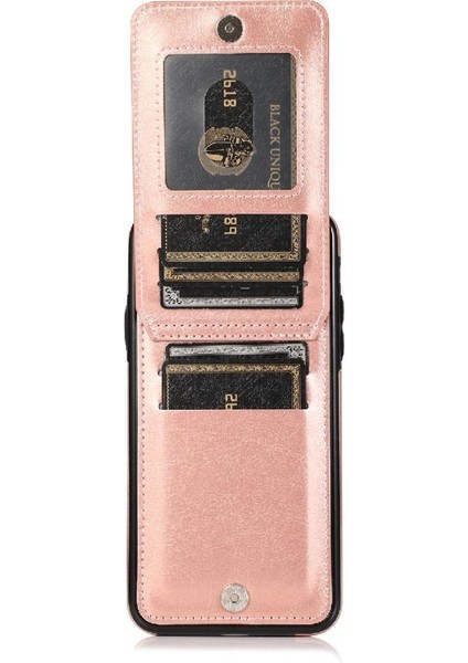 IPhone 11 Pro Max Kart Tutucu Kılıf Cüzdan Manyetik Toka ile Uyumlu (Yurt Dışından)