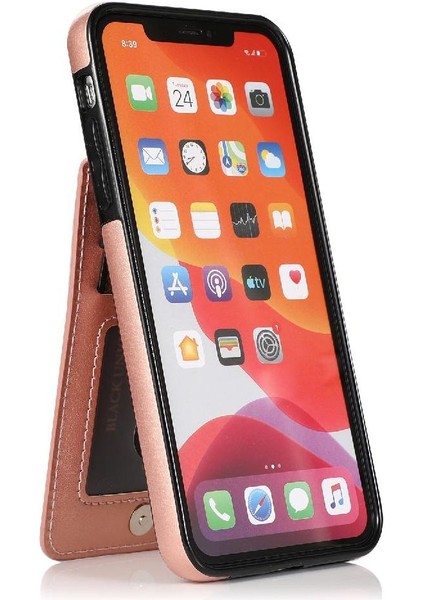 IPhone 11 Pro Max Kart Tutucu Kılıf Cüzdan Manyetik Toka ile Uyumlu (Yurt Dışından)