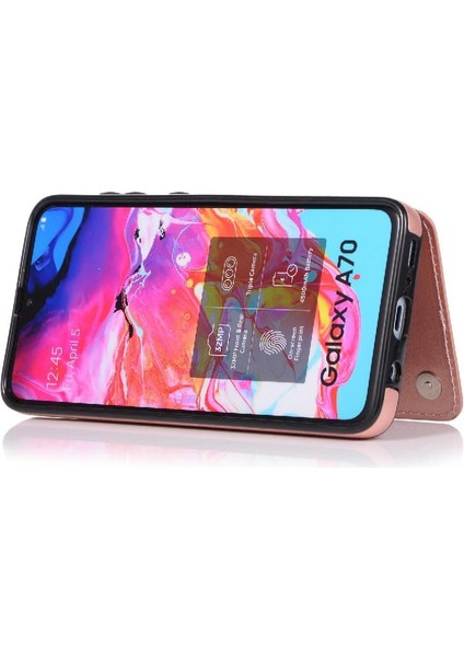 Samsung Galaxy A70 Çift Manyetik Toka Kickstand ile Cüzdan Kılıf (Yurt Dışından) modelleri