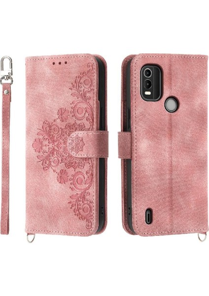 Nokia C21 Artı Çoklu Kredi Kartı Yuvaları Için Flip Case Bileklik Kabartmalı (Yurt Dışından)