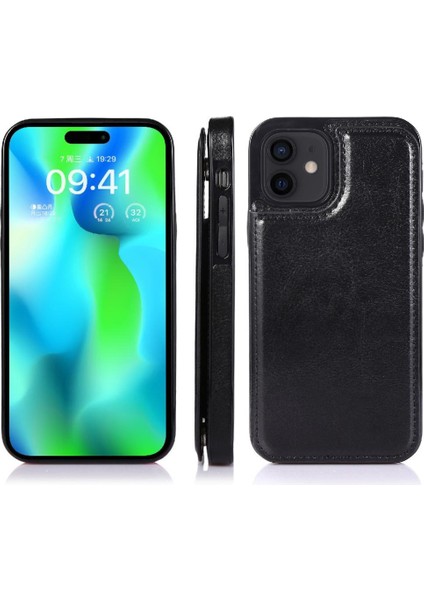 Kart Tutucu ile IPhone 14 Pro Max Pu Deri Kickstand Için Cüzdan Kılıf (Yurt Dışından)