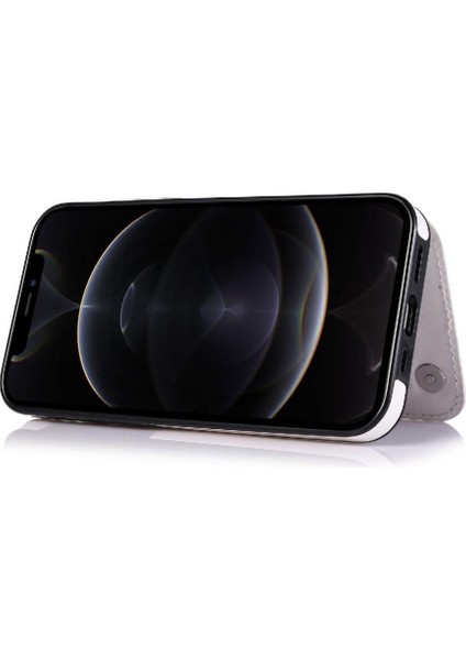Kart Tutucu Kartı ile IPhone 12 Pro Çift Manyetik Toka Için Cüzdan Kılıf (Yurt Dışından)