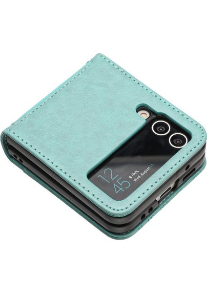 Samsung Galaxy Z Flip4 Için Filp Durumda Kart Tutucu Kickstand Bilek Kayışı Pu (Yurt Dışından)