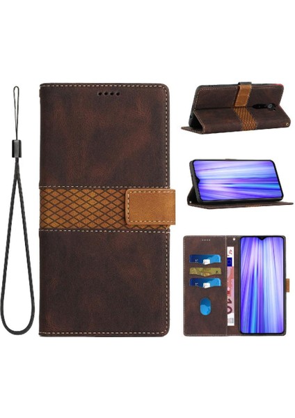 Cüzdan Kılıf Için Xiaomi Redmi Not 8 Pro Kart Yuvası Bilek Kayışı Kickstand (Yurt Dışından)