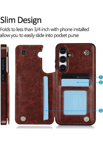 Kart Tutucu Kickstand ile Samsung Galaxy S23 Kart Yuvaları Için Cüzdan Kılıf (Yurt Dışından) indirimleri