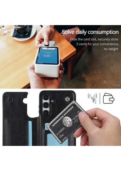 Kart Tutucu Kickstand ile Samsung Galaxy S23 Kart Yuvaları Için Cüzdan Kılıf (Yurt Dışından) modelleri