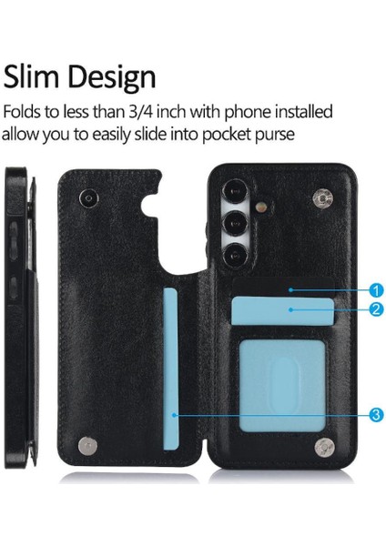 Kart Tutucu Kickstand ile Samsung Galaxy S23 Kart Yuvaları Için Cüzdan Kılıf (Yurt Dışından) indirimleri