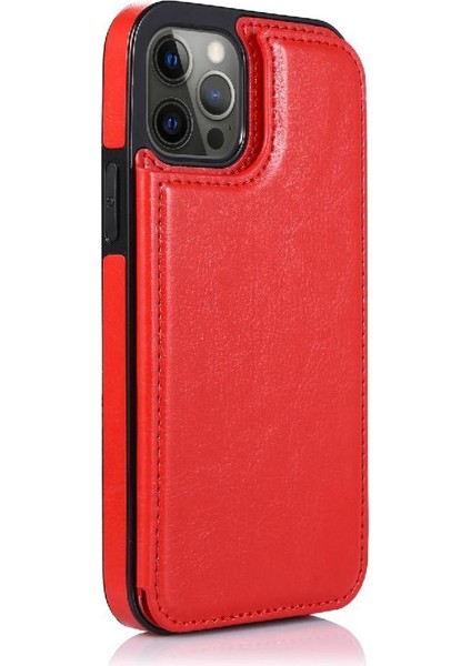 Cüzdan Kılıf IPhone 13 Pro Kart Yuvaları Pu Deri Kart Tutucu Toka ile (Yurt Dışından)