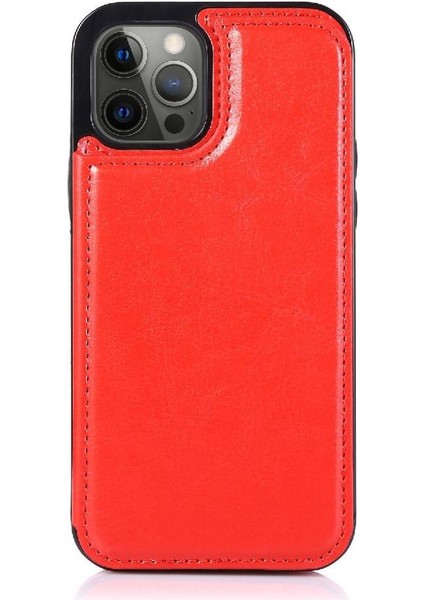 Cüzdan Kılıf IPhone 13 Pro Kart Yuvaları Pu Deri Kart Tutucu Toka ile (Yurt Dışından)
