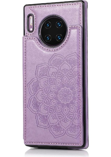 Mays Boutique Cüzdan Kart Tutucu Kılıf ile Huawei Mate 30 Desen Çiçek Çift Flip (Yurt Dışından)