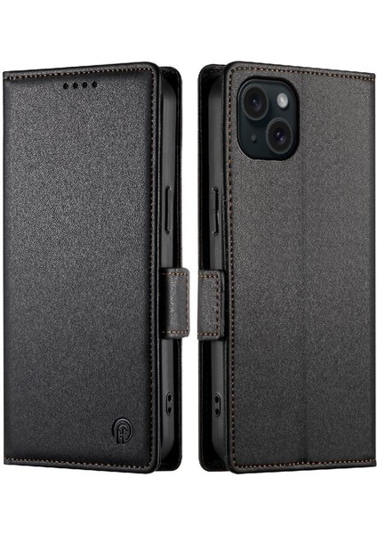 IPhone 15 Için Flip Case Artı Kart Yuvaları Günlük Kullanım Iş Cüzdan Flip (Yurt Dışından)
