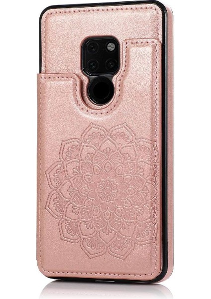 Mays Boutique Cüzdan Kart Tutucu Kılıf ile Huawei Mate 20 Desen Çiçek Pu Deri (Yurt Dışından)