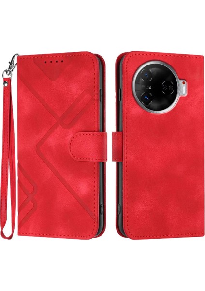 Tecno Camon 30 Pro Pu Deri Flip Cüzdan Için Kart Yuvası ile Flip Case (Yurt Dışından)
