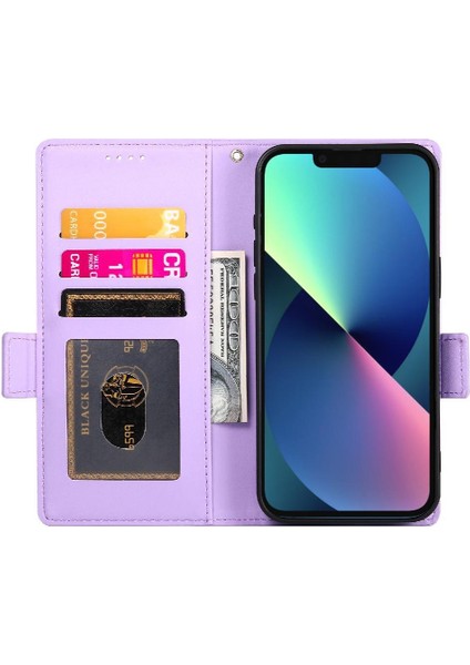 IPhone 13 Için Flip Case Mini Kartvizit Yuvaları Cüzdan Günlük Kullanım Flip (Yurt Dışından)