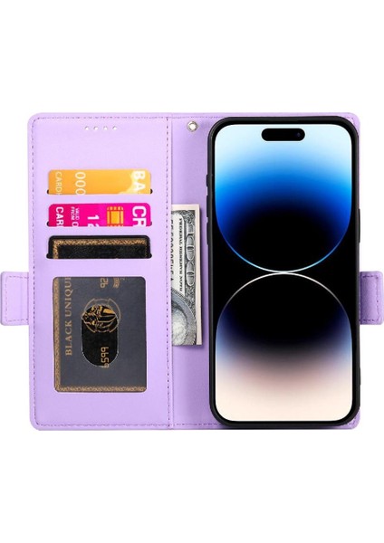 IPhone 14 Pro Günlük Kullanım Için Flip Case Kart Yuvaları Cüzdan Çevirme Iş (Yurt Dışından)