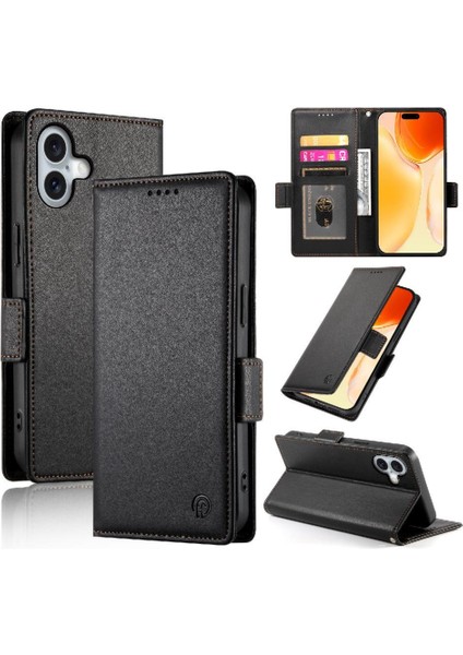 IPhone 16 Için Flip Case Kartvizit Yuvaları Flip Cüzdan Günlük Kullanım (Yurt Dışından)