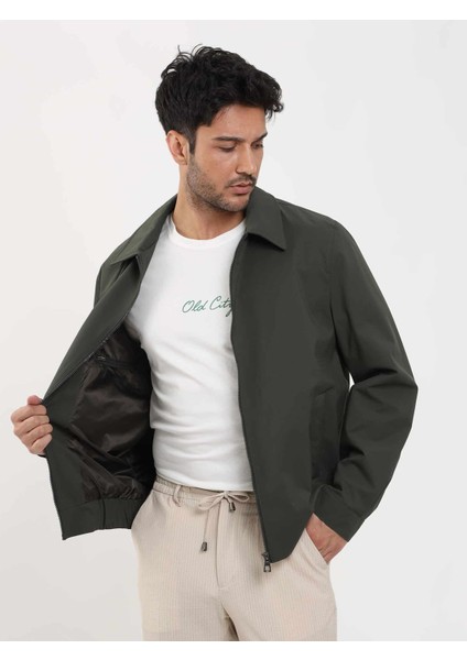 Haki Erkek Regular Fit Düz Klasik Yaka Bomber Mont - 104389